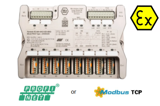 BEx Remote IO Module for Ex Zone 1/21 or 2/22